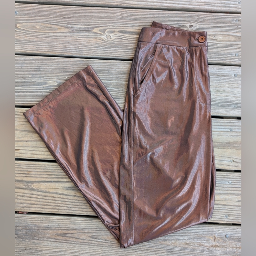 Sincerely Jules Metallic Copper Pants Small (28)